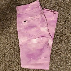 Blackheart super skinny pink galaxy jeans
